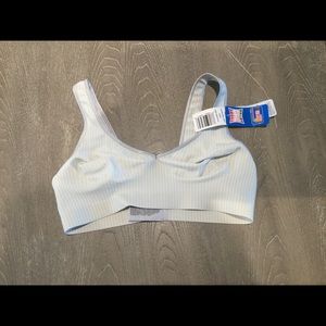 Gray and White Hanes Comfort Flex Fit Bra